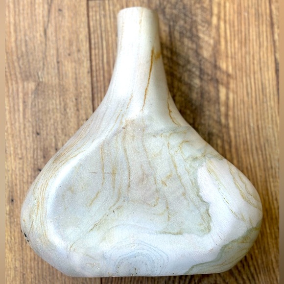 Polished and Marbled Wood Vase - Picture 3 of 4